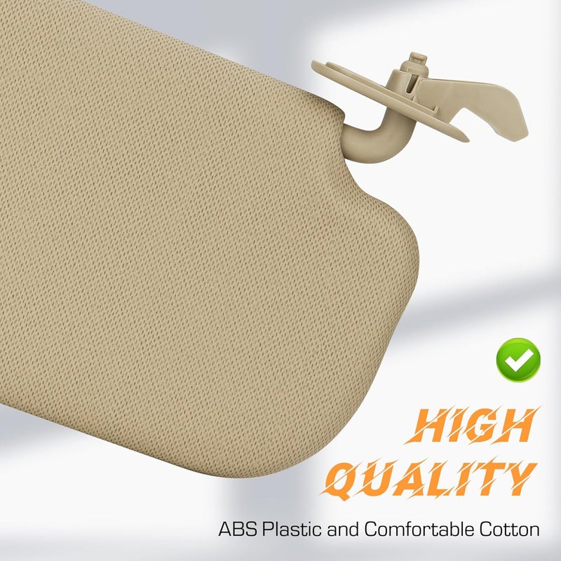 ILONPA Beige Driver Left + Passenger Right Side Sun Visor Replacement Compatible with Hyundai Elantra 2011 2012 2013 2014 2015 Replace 852103X000TX 852203X000TX - Image 5